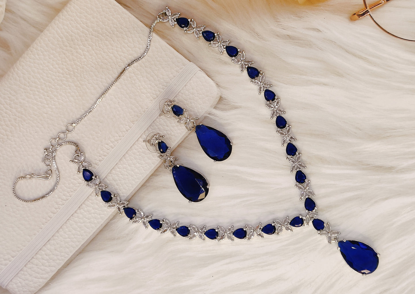 Oceanic Opulence Blue CZ Necklace Set