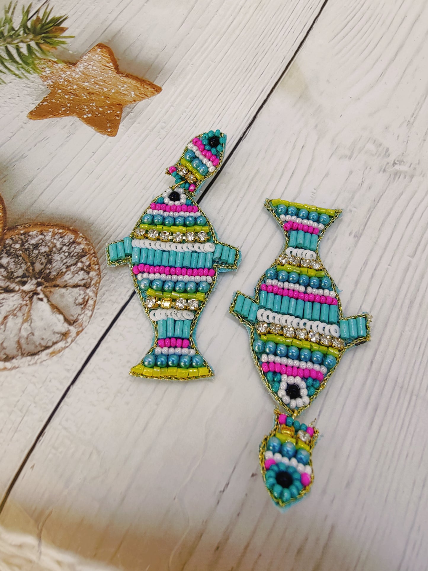 Ocean's Whisper Handcrafted Fish Tail Earrings