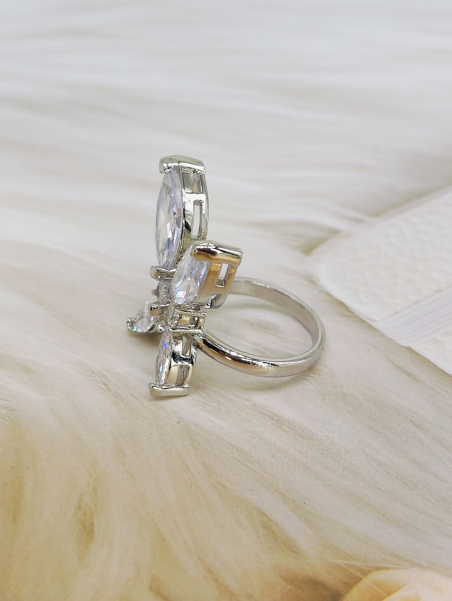 CZ Anti Tarnish Silver plated Ring