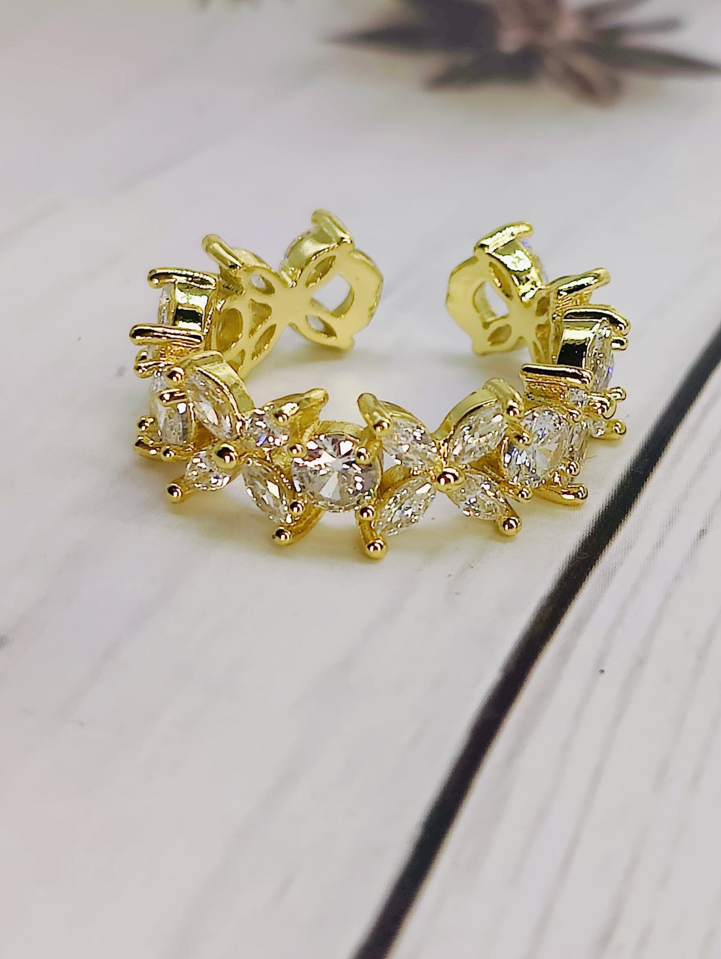 CZ 18k Gold Plated Anti Tarnish Ring