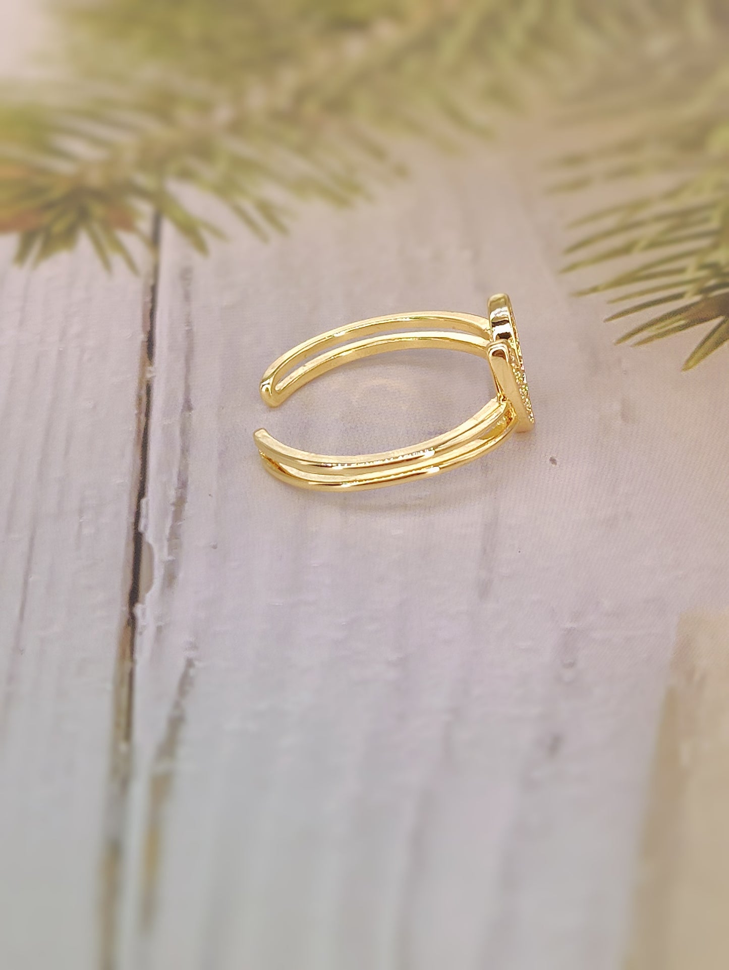 Heart Shaped 18k Gold Plated Anti Tarnish Ring
