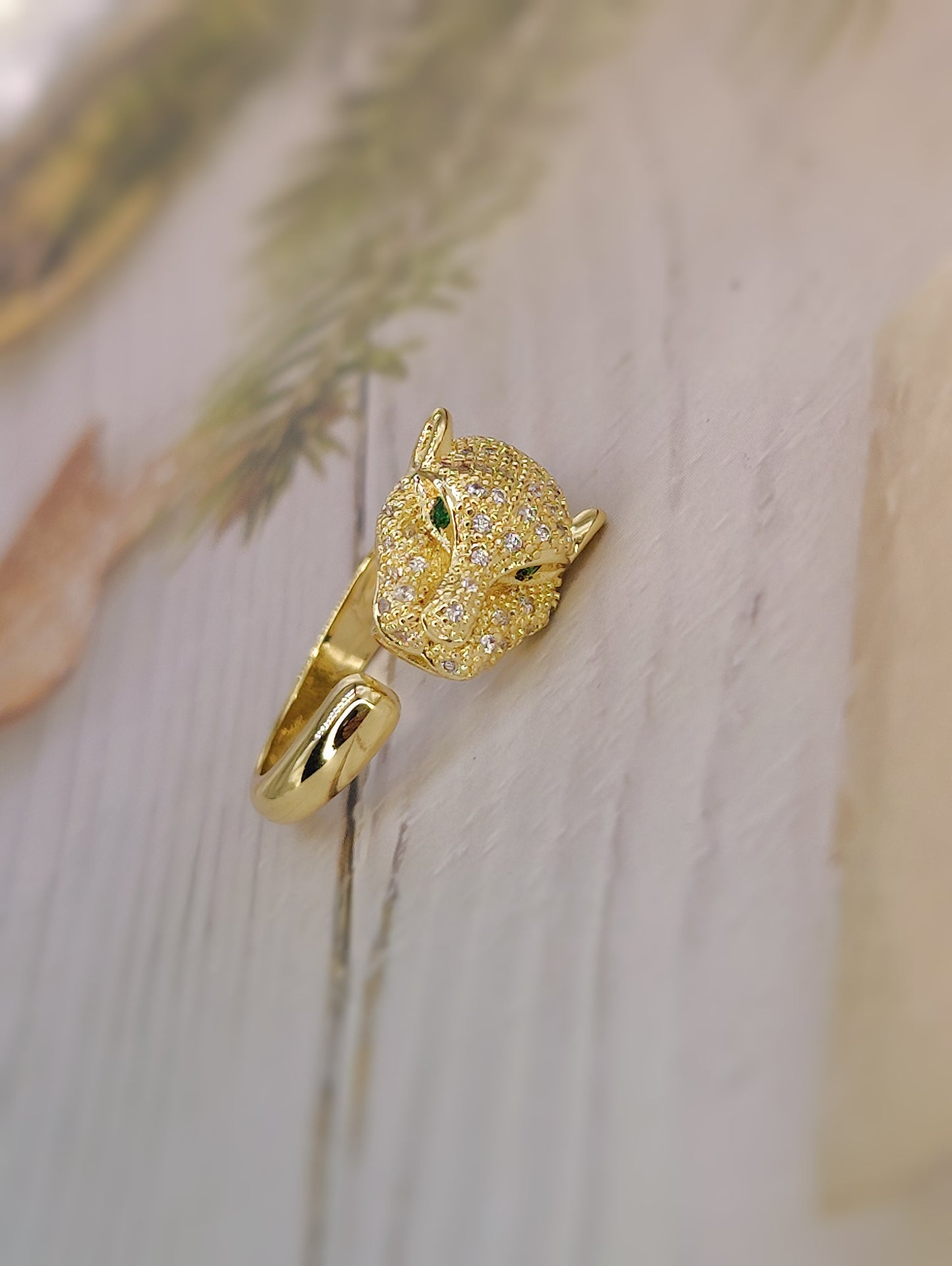18k Sabyasachi Inspired jaguar Anti Tarnish Ring