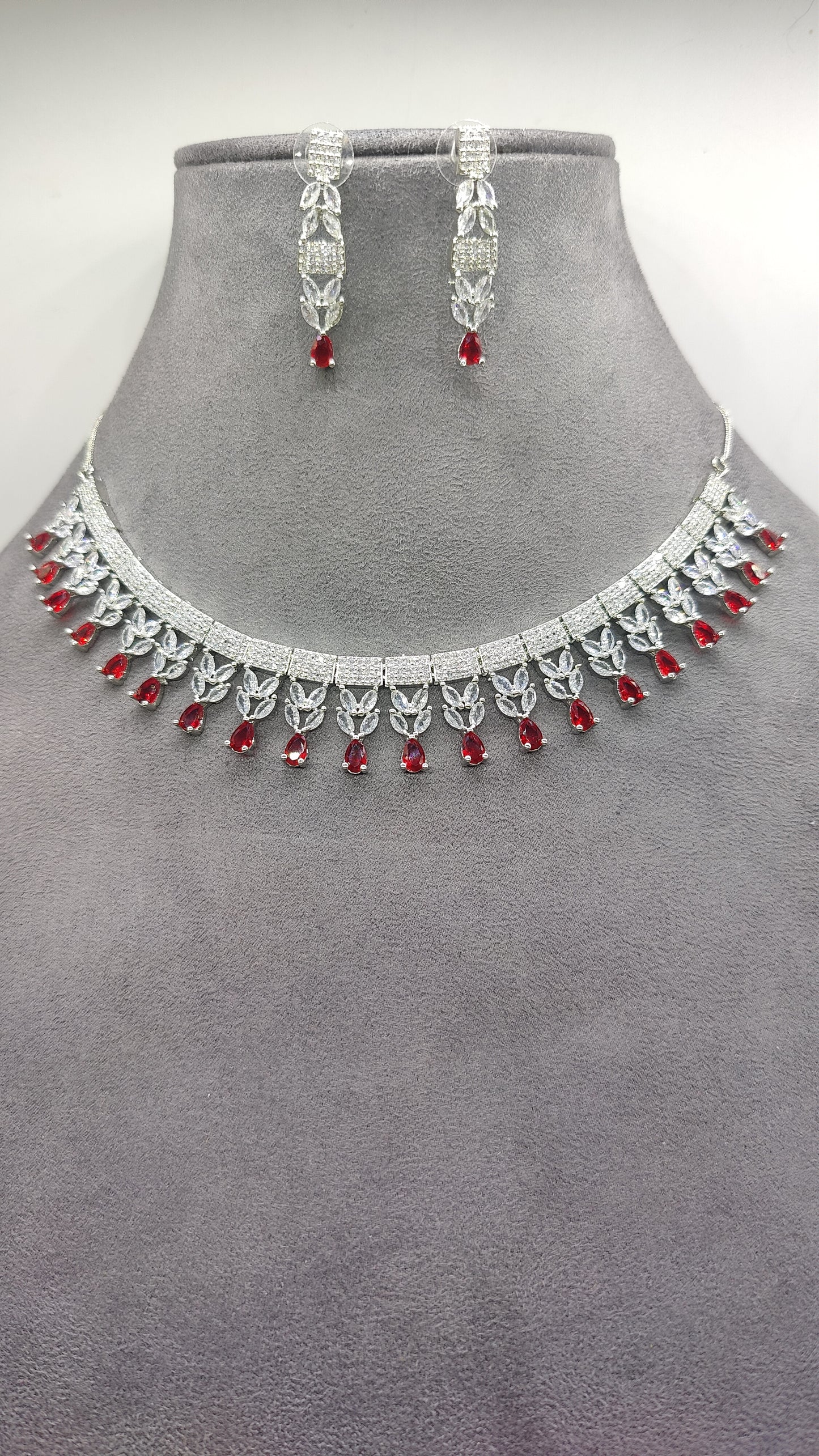 The Scarlet Dream CZ and AD Necklace Set