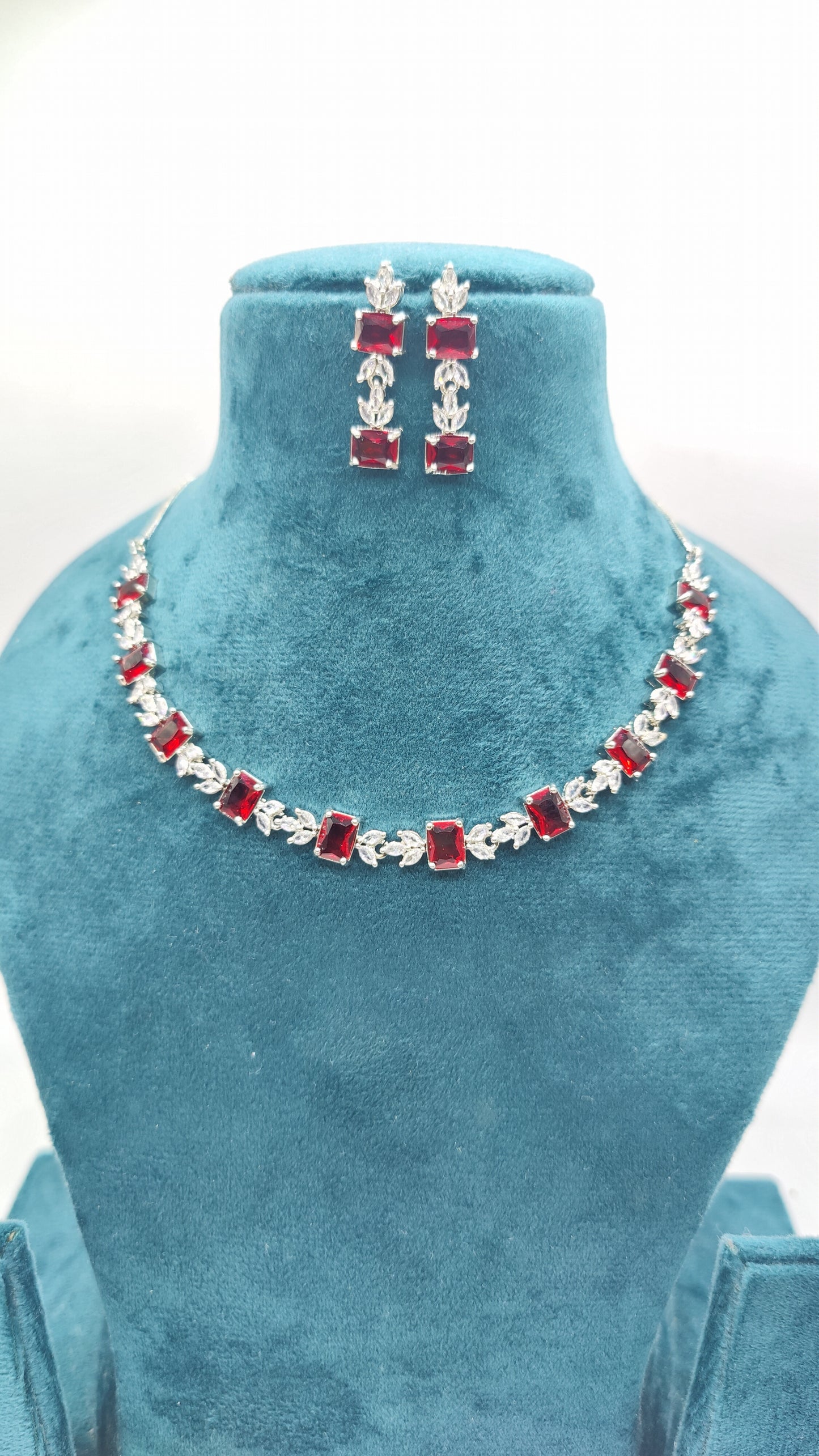 Vibrant Multi-Color American Diamonds Necklace Set