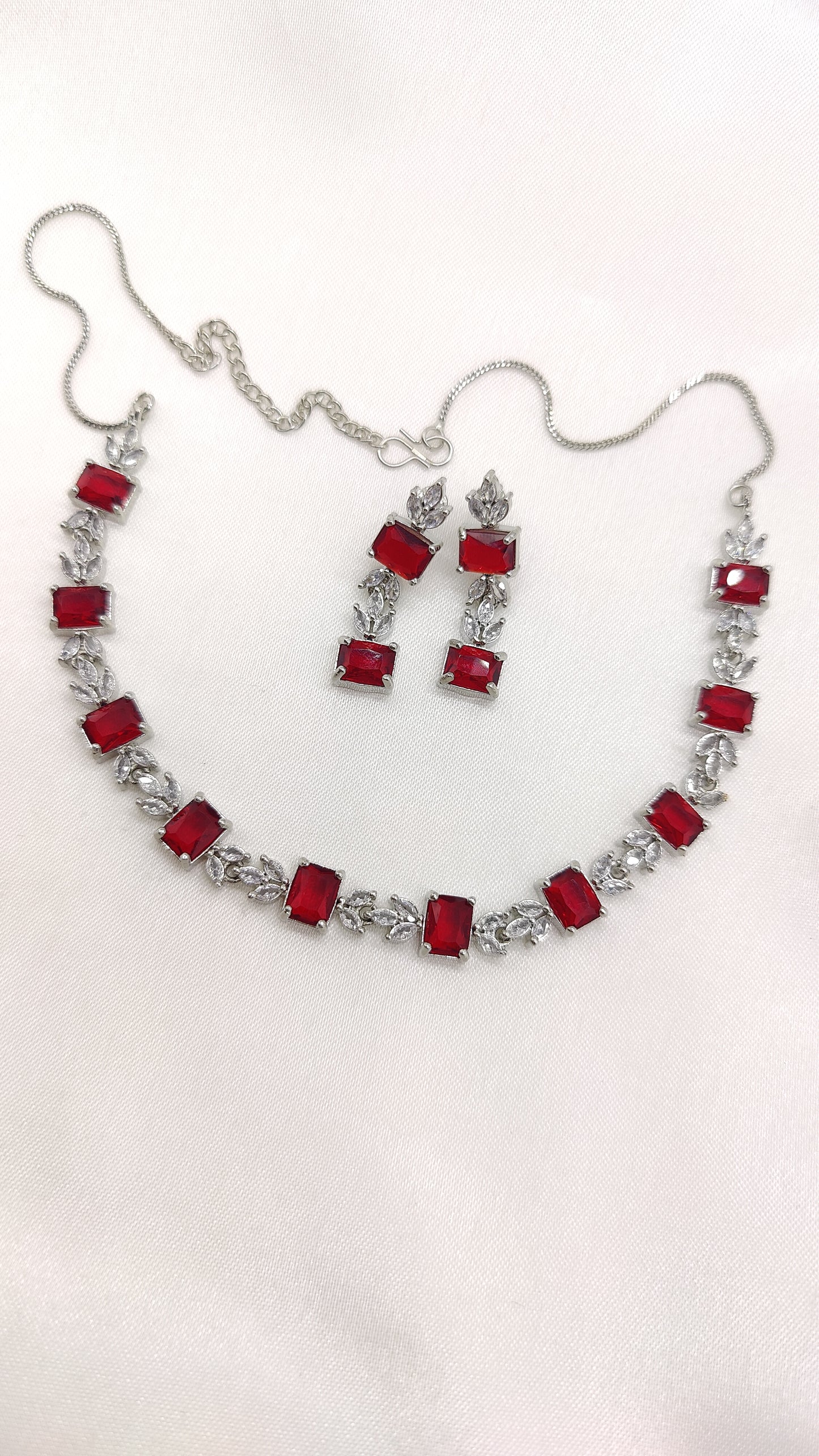 Vibrant Multi-Color American Diamonds Necklace Set