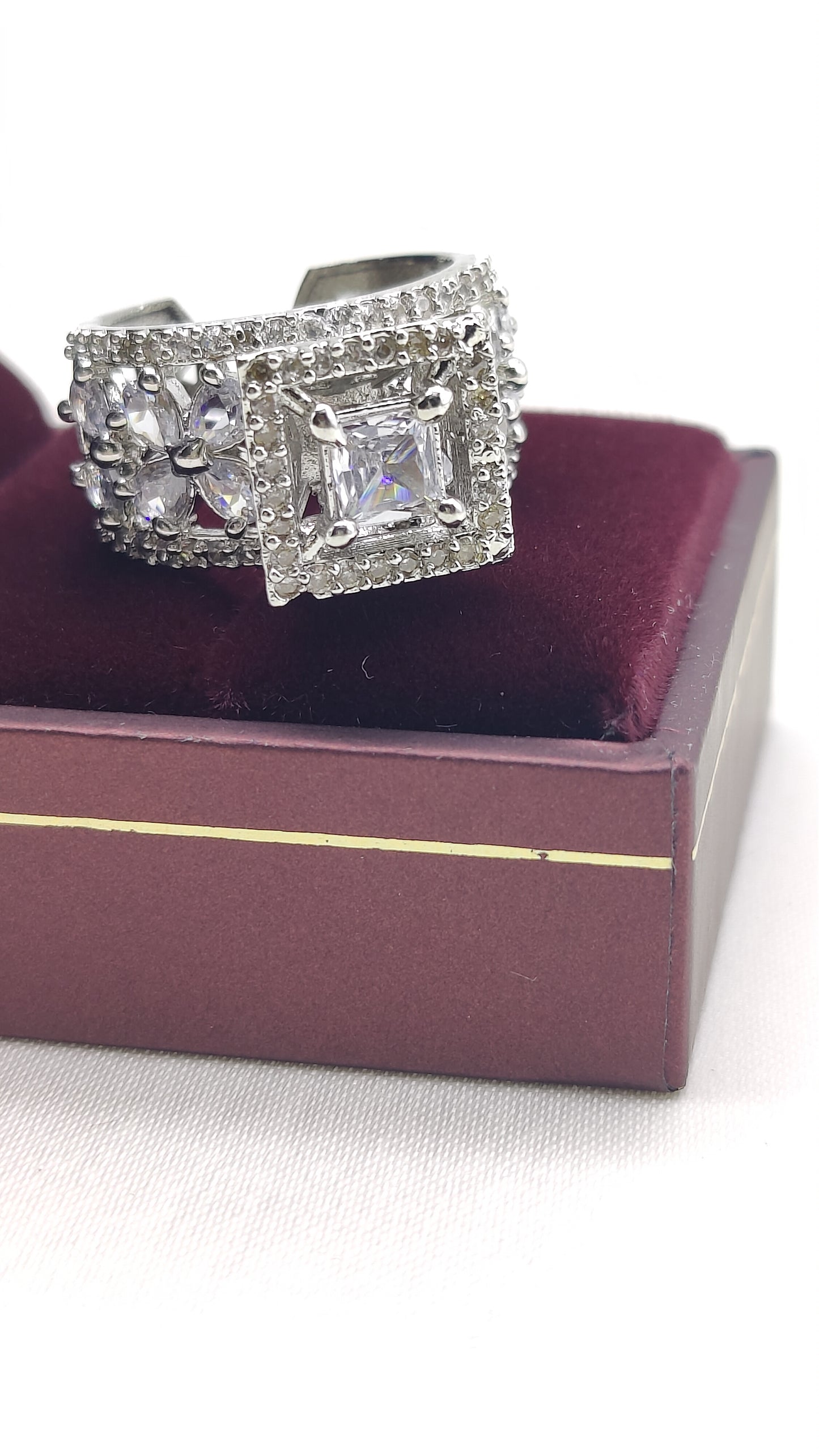 Kanak CZ Solitaire Adjustable Ring