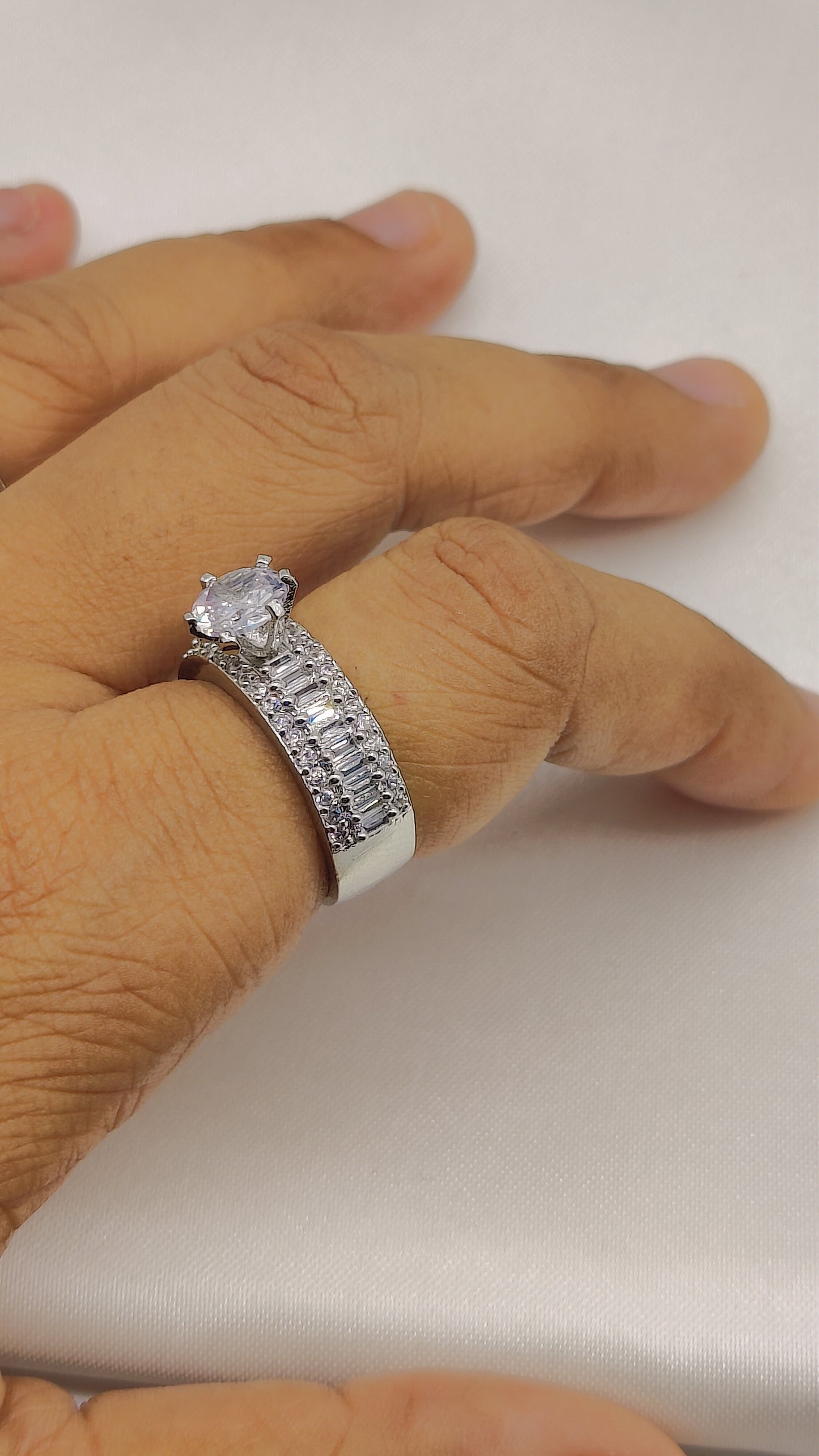 Meera CZ Solitaire Adjustable Ring