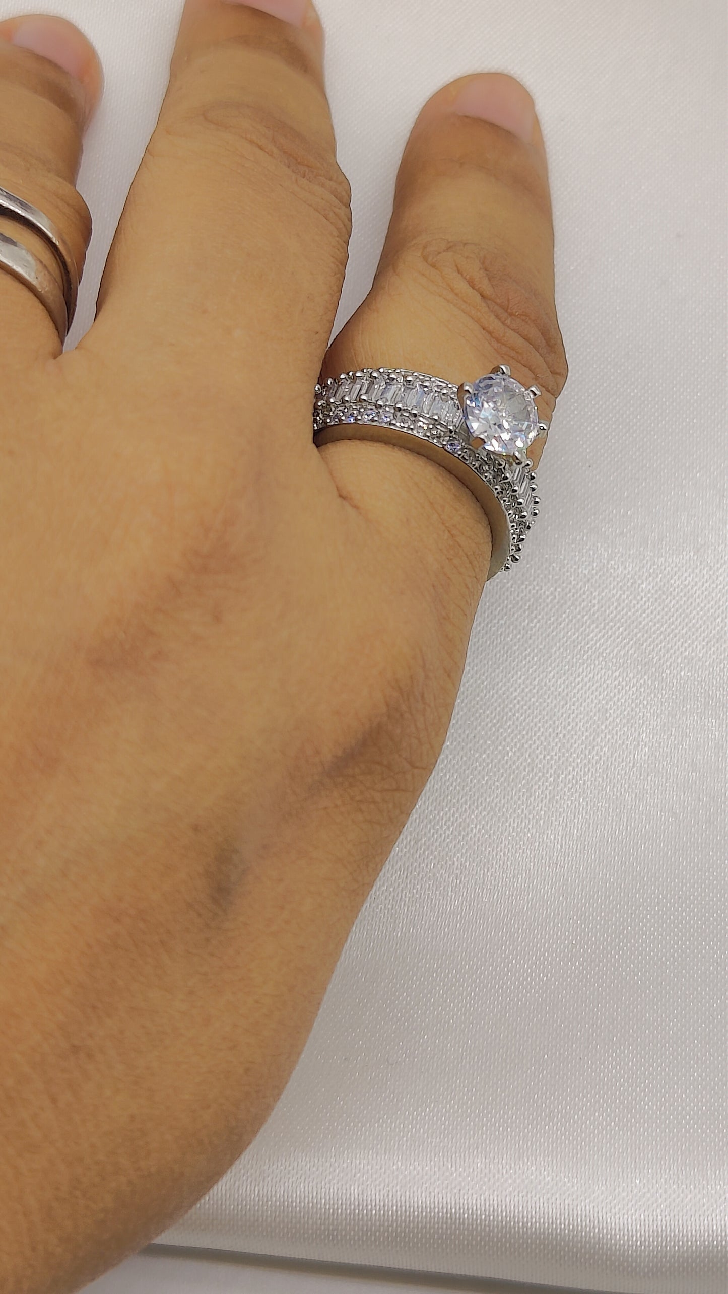 Meera CZ Solitaire Adjustable Ring
