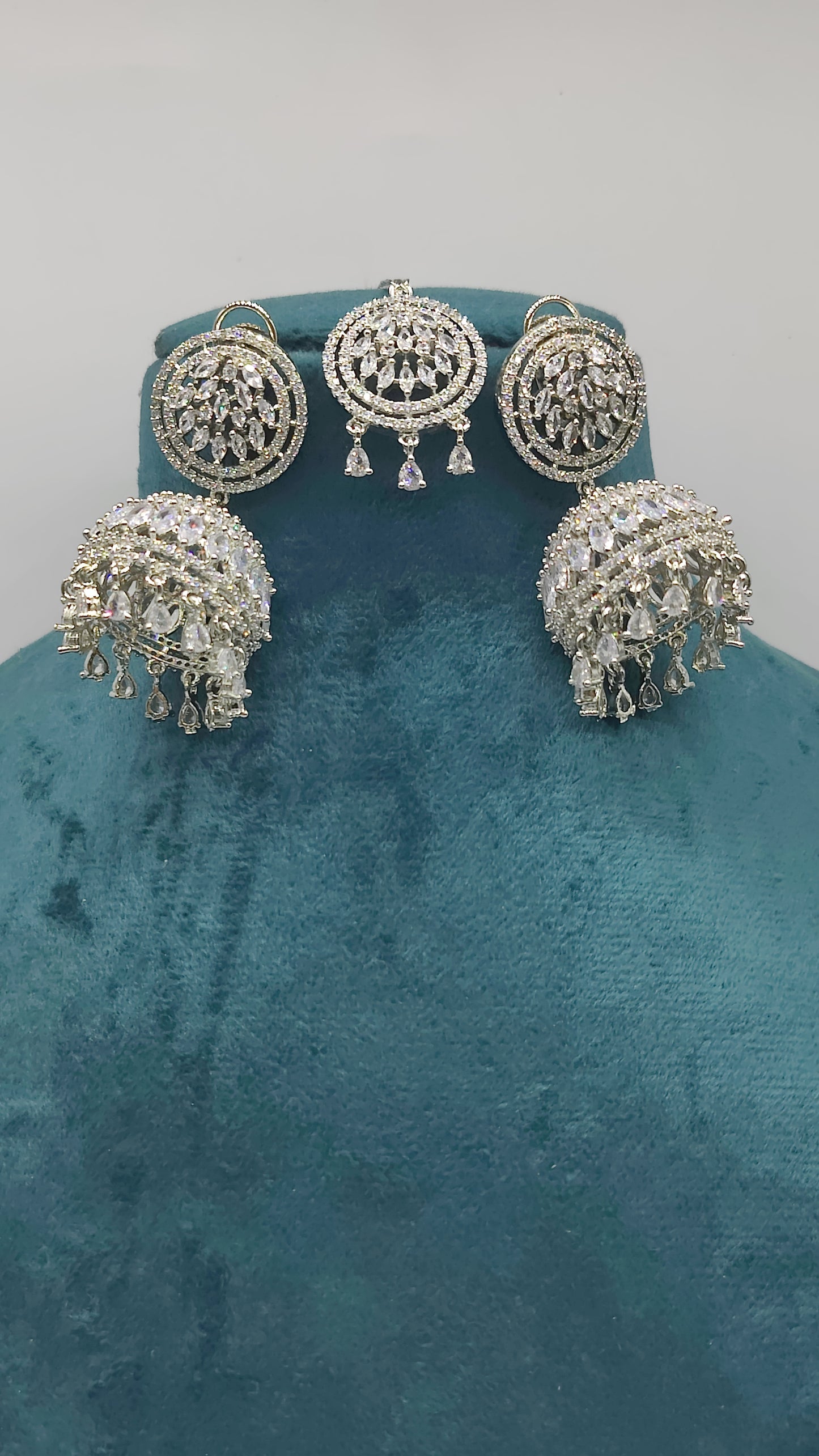 Kaya CZ Jhumki and Tika set