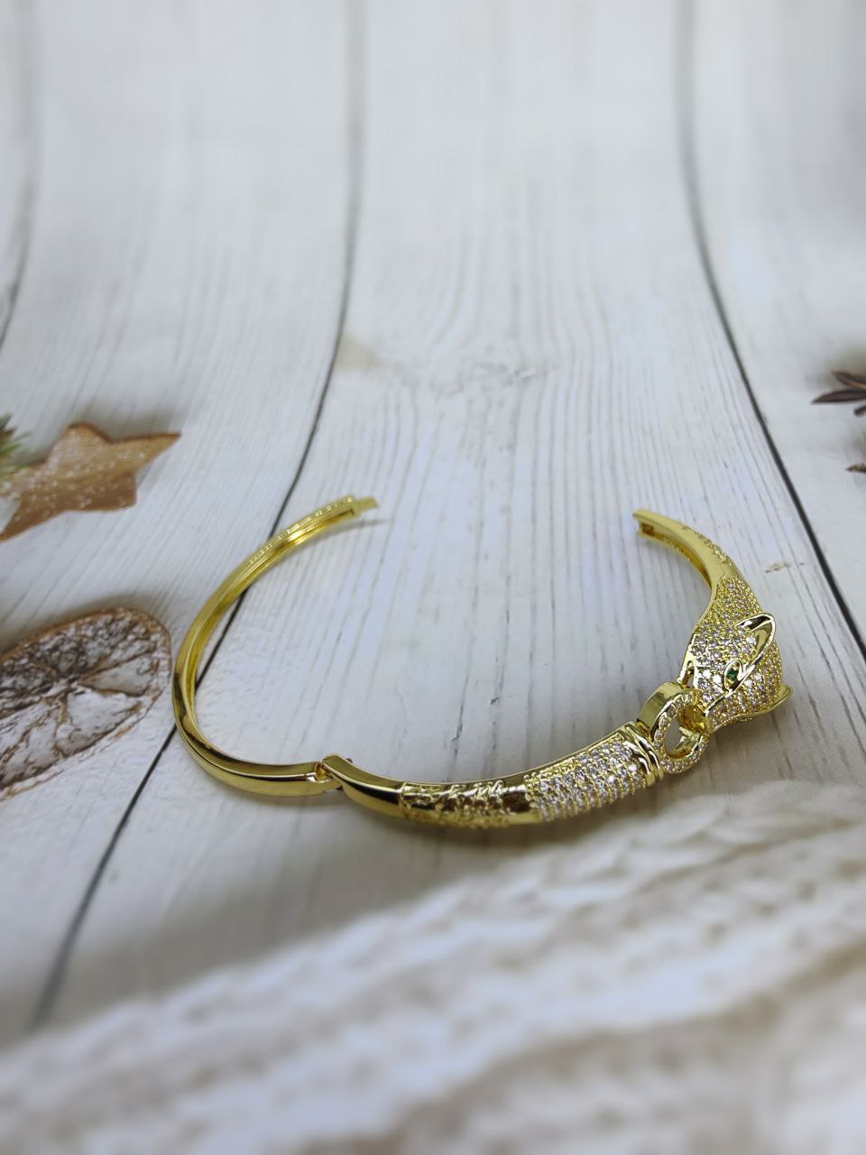 18K Gold Plated Zirconia Jaguar Bracelet