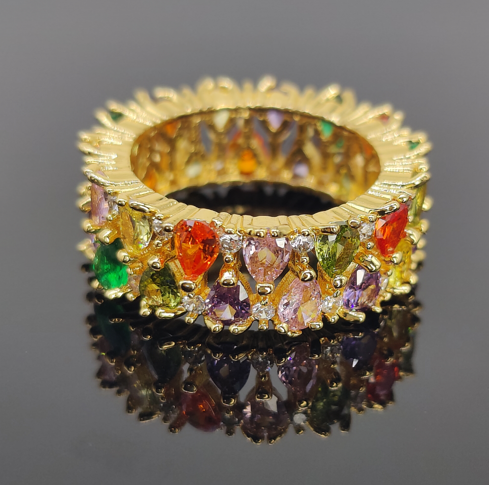CZ ( Zircon ) Multicolor Ring