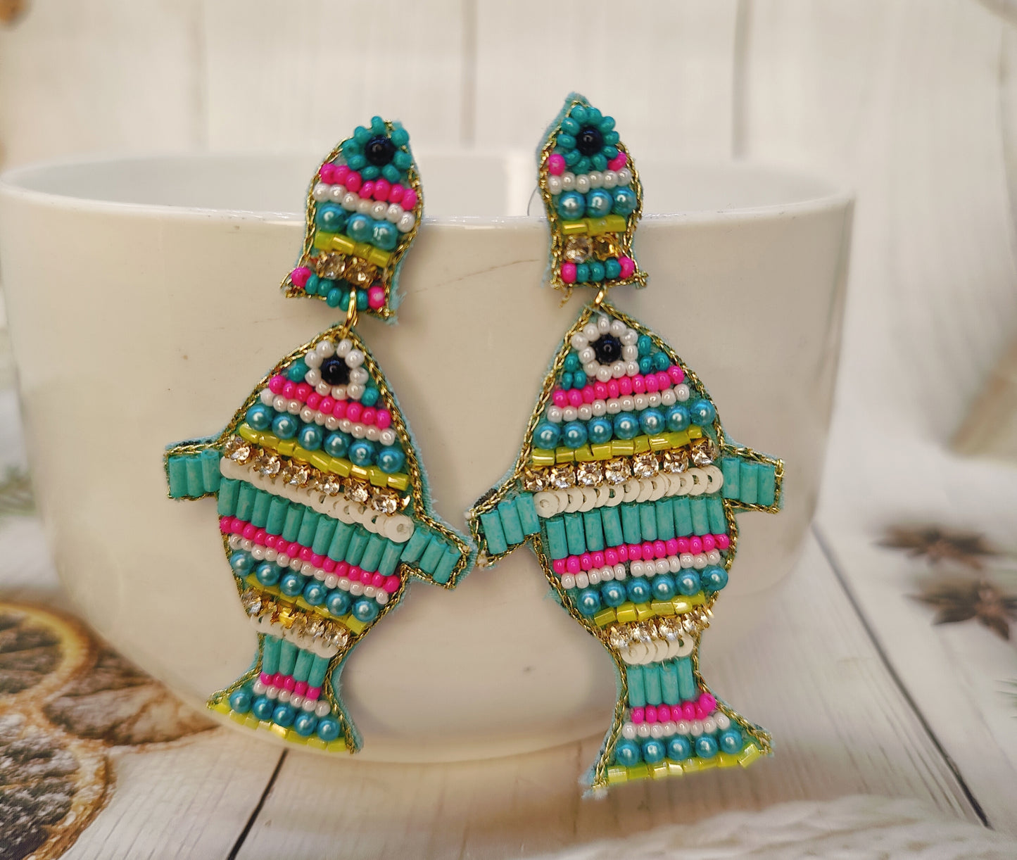 Ocean's Whisper Handcrafted Fish Tail Earrings
