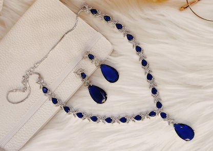 Oceanic Opulence Blue CZ Necklace Set