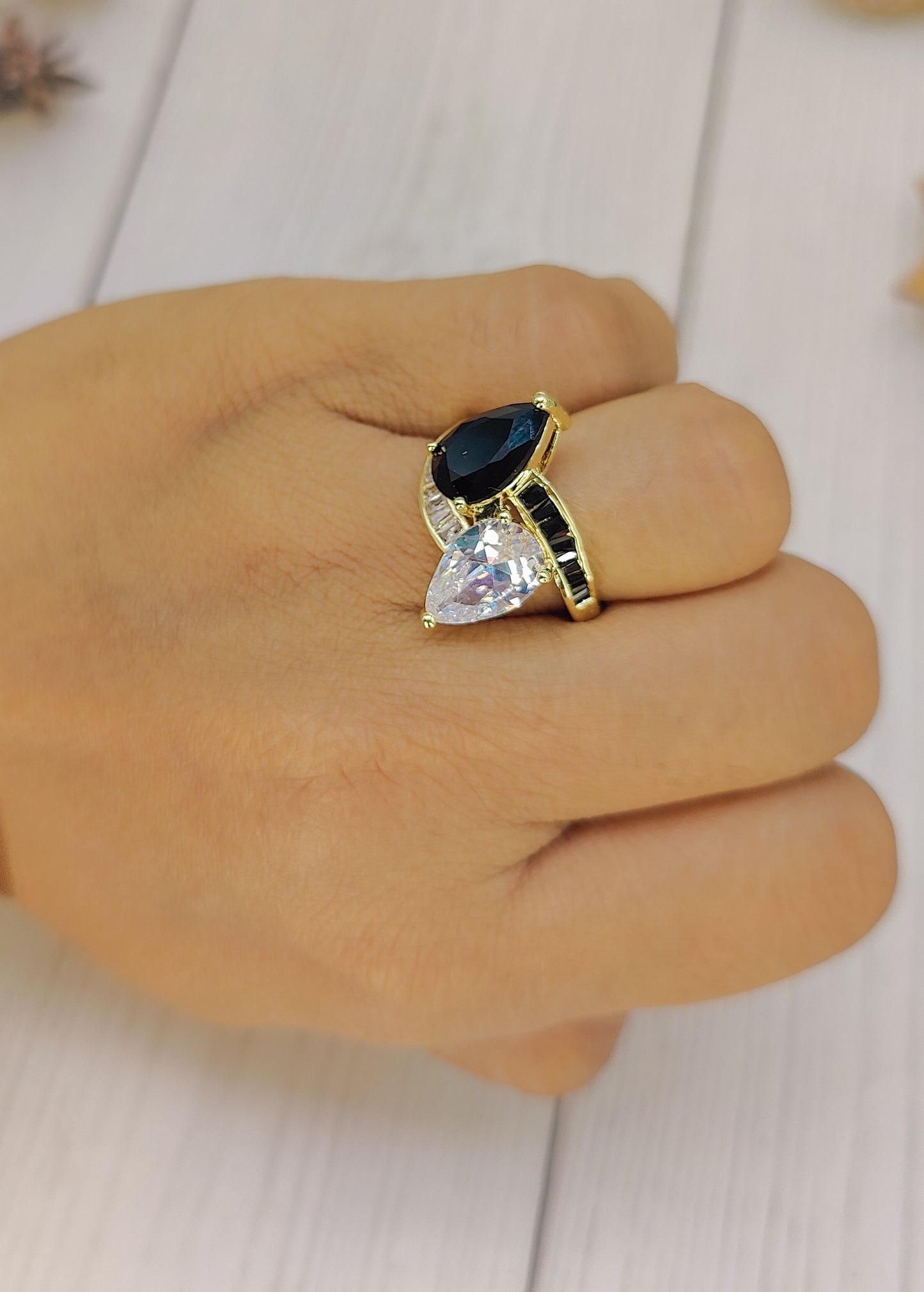 18k plated Sparkling CZ Anti tarnish Ring