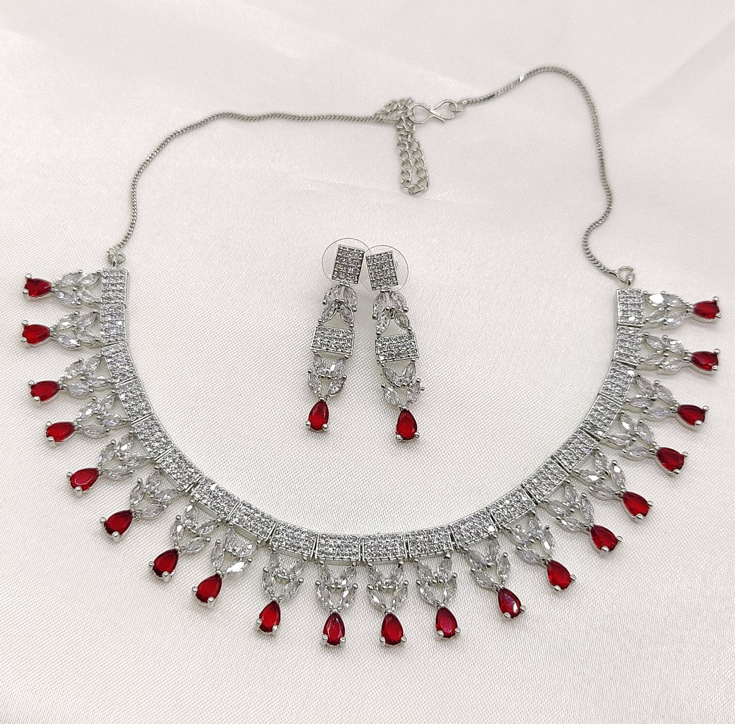 The Scarlet Dream CZ and AD Necklace Set