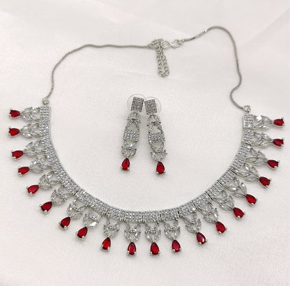 The Scarlet Dream CZ and AD Necklace Set