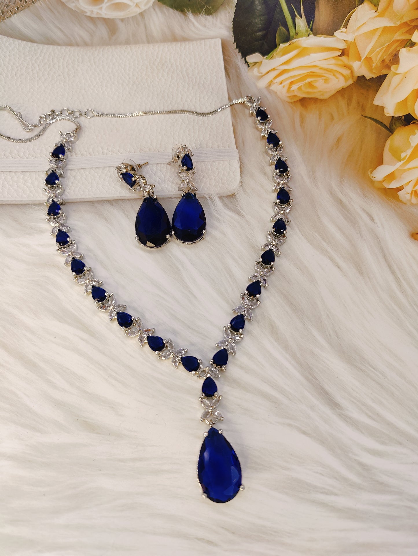 Oceanic Opulence Blue CZ Necklace Set