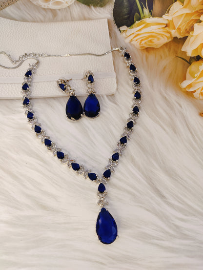 Oceanic Opulence Blue CZ Necklace Set