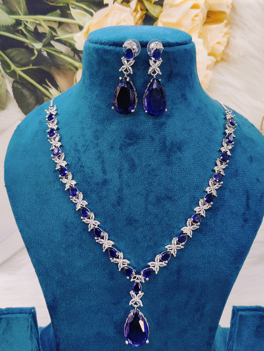 Oceanic Opulence Blue CZ Necklace Set