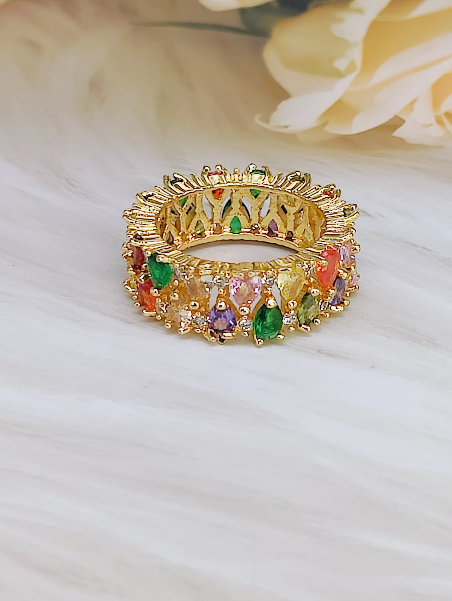 CZ ( Zircon ) Multicolor Ring