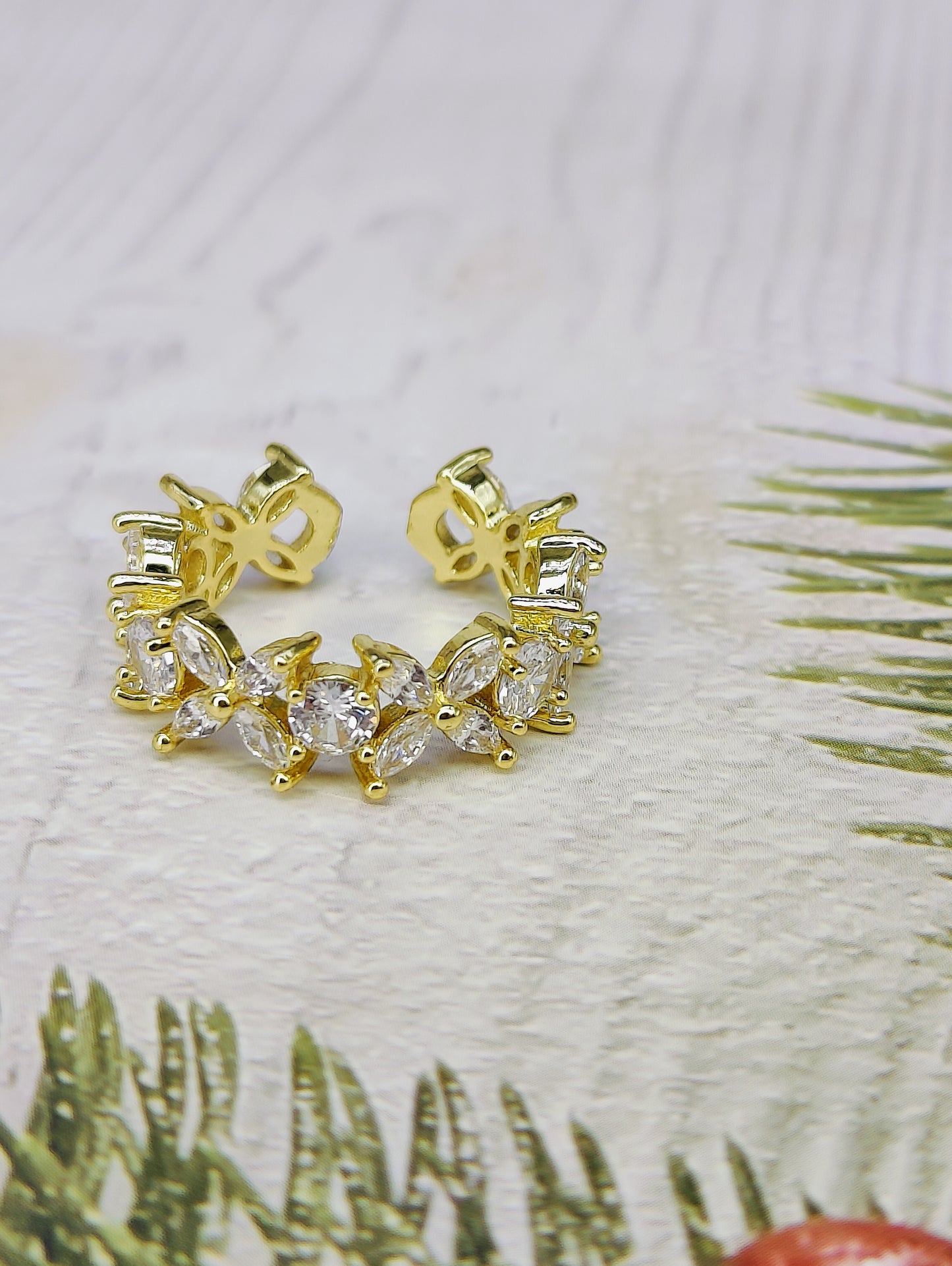 CZ 18k Gold Plated Anti Tarnish Ring