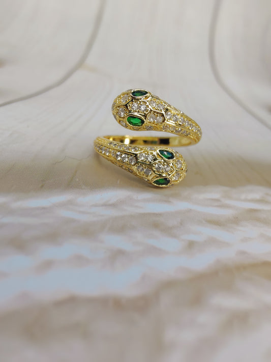 Sabyasachi Inspired Snake Style CZ Anti Tarnish Ring