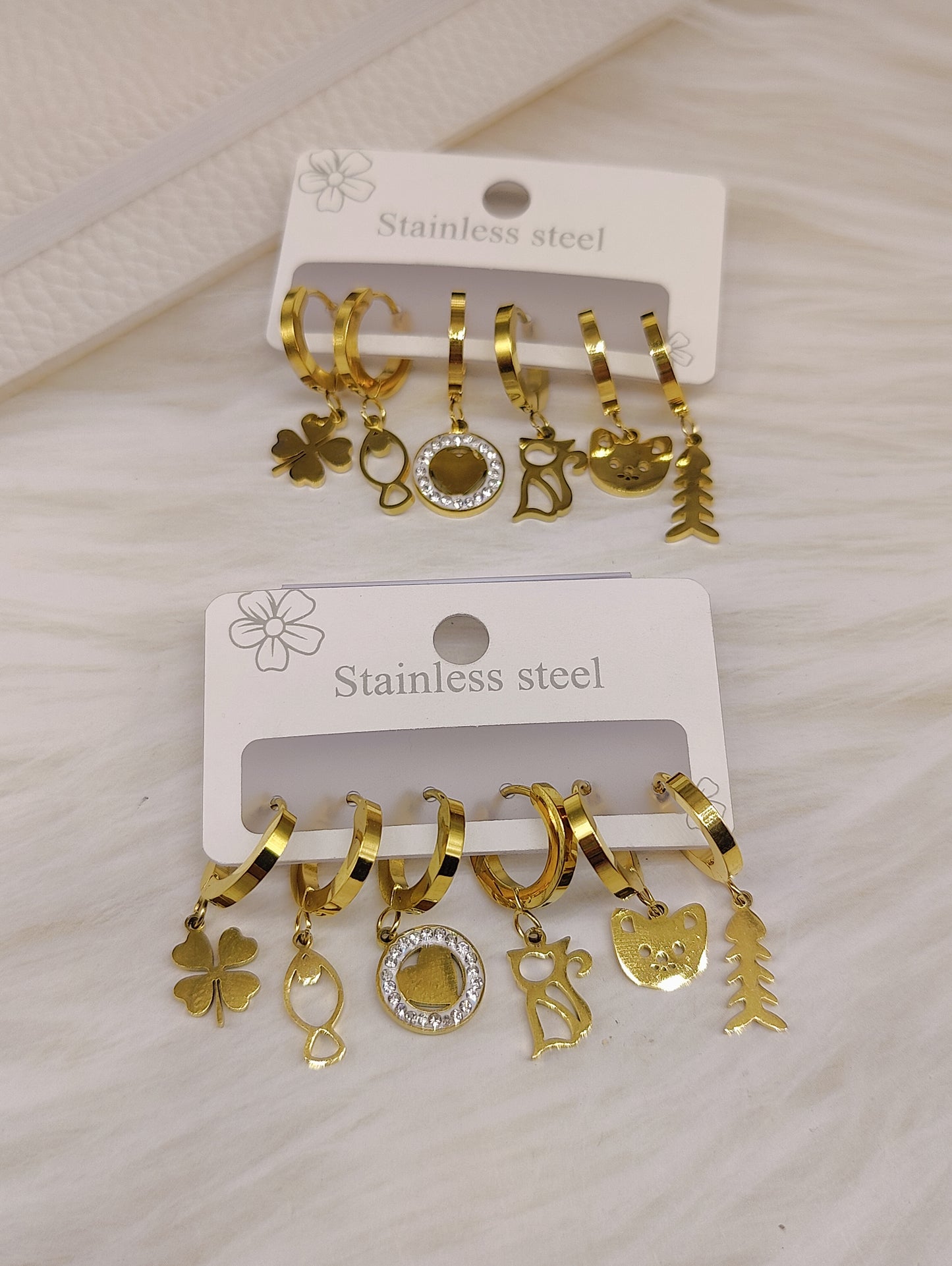 Gold plated Anti Tarnish 6 pair of Earrings