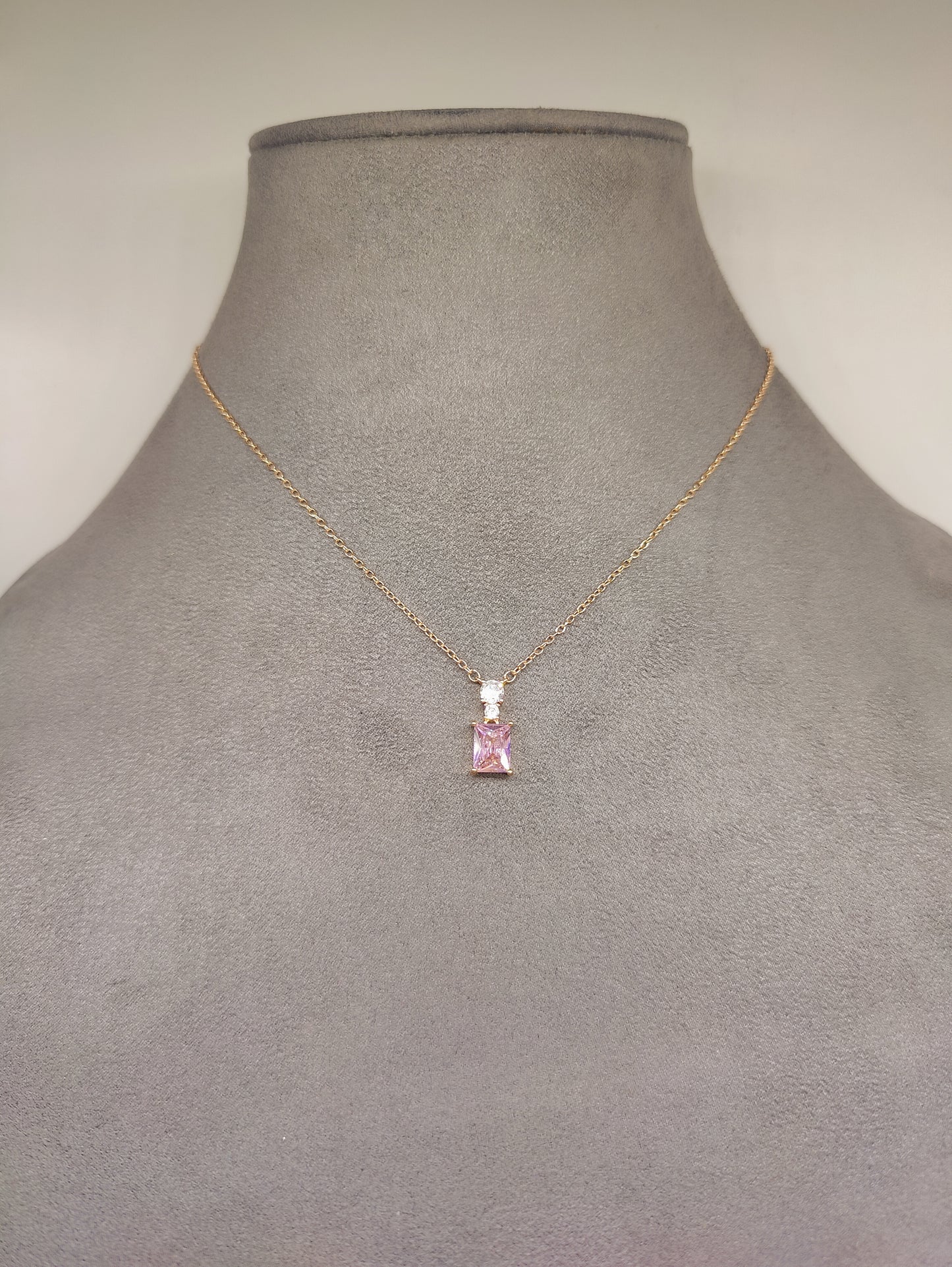 CZ Anti-Tarnish Pink Pendant