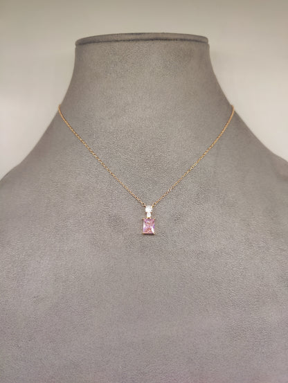 CZ Anti-Tarnish Pink Pendant