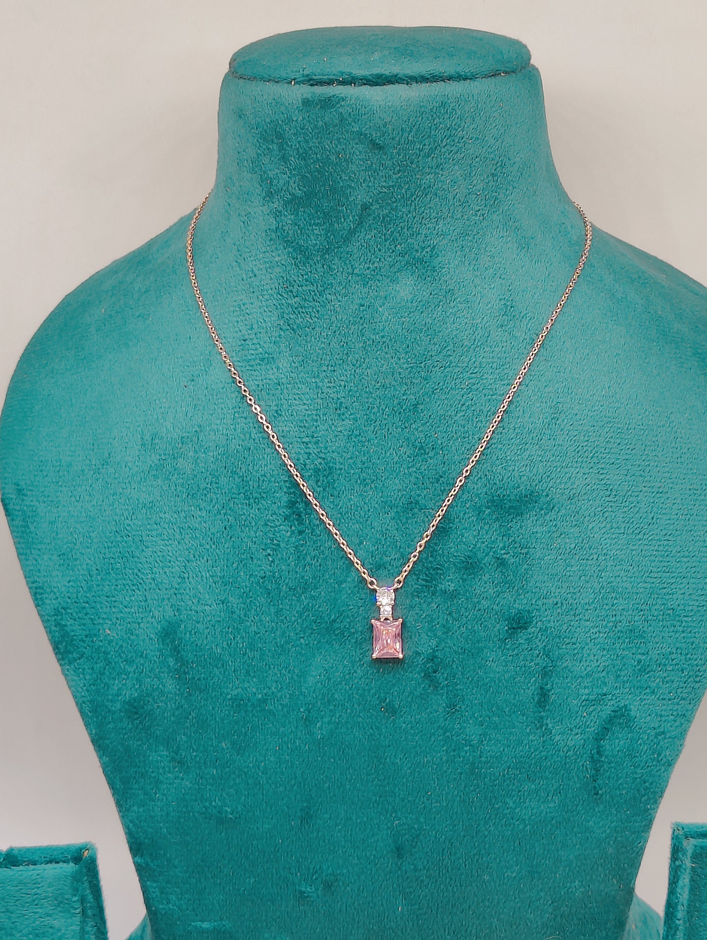 CZ Anti-Tarnish Pink Pendant