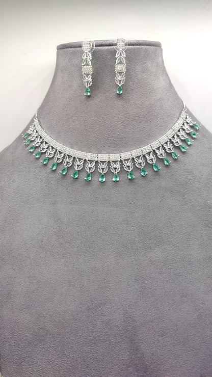The Scarlet Dream CZ and AD Necklace Set
