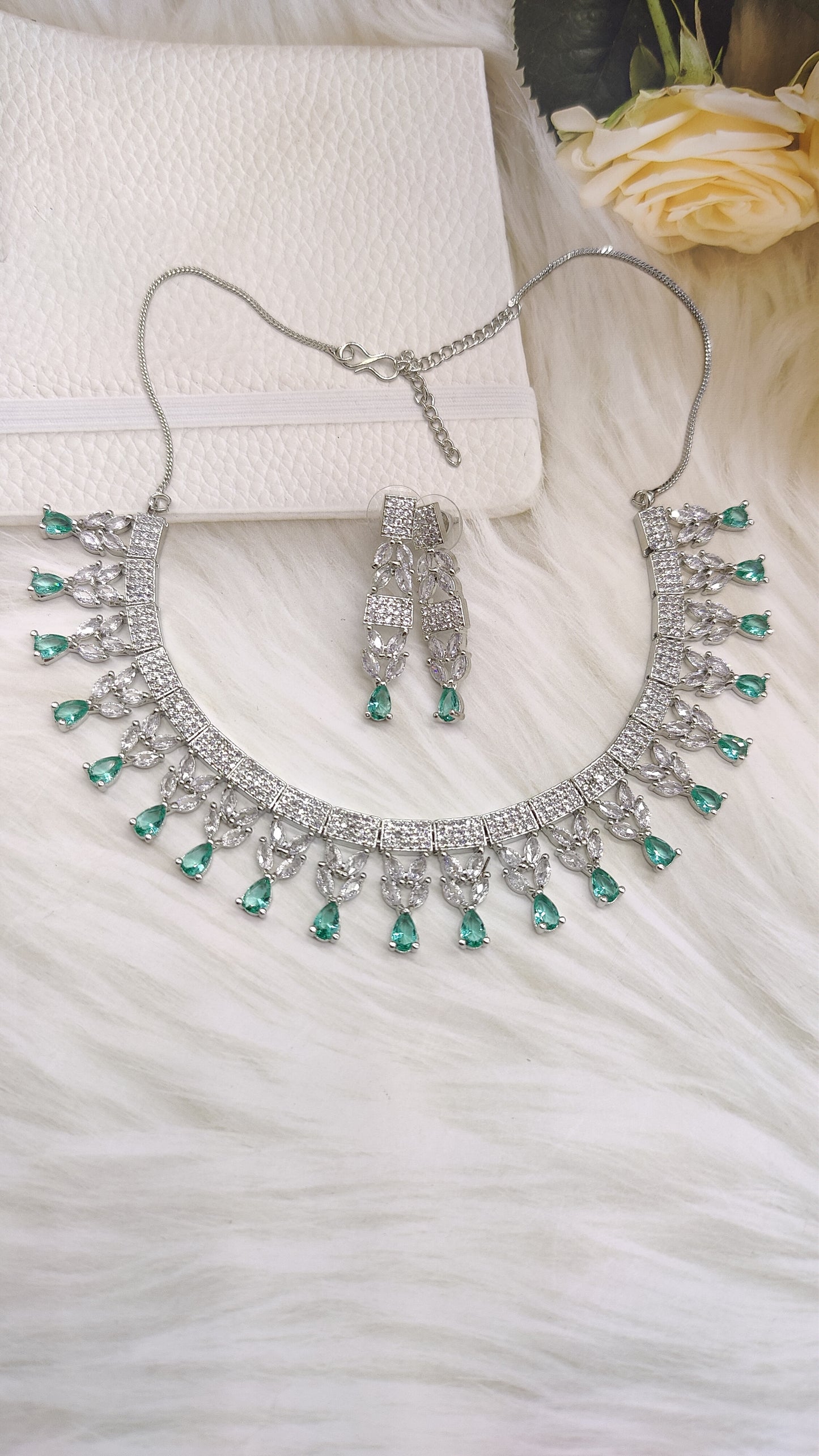 The Scarlet Dream CZ and AD Necklace Set