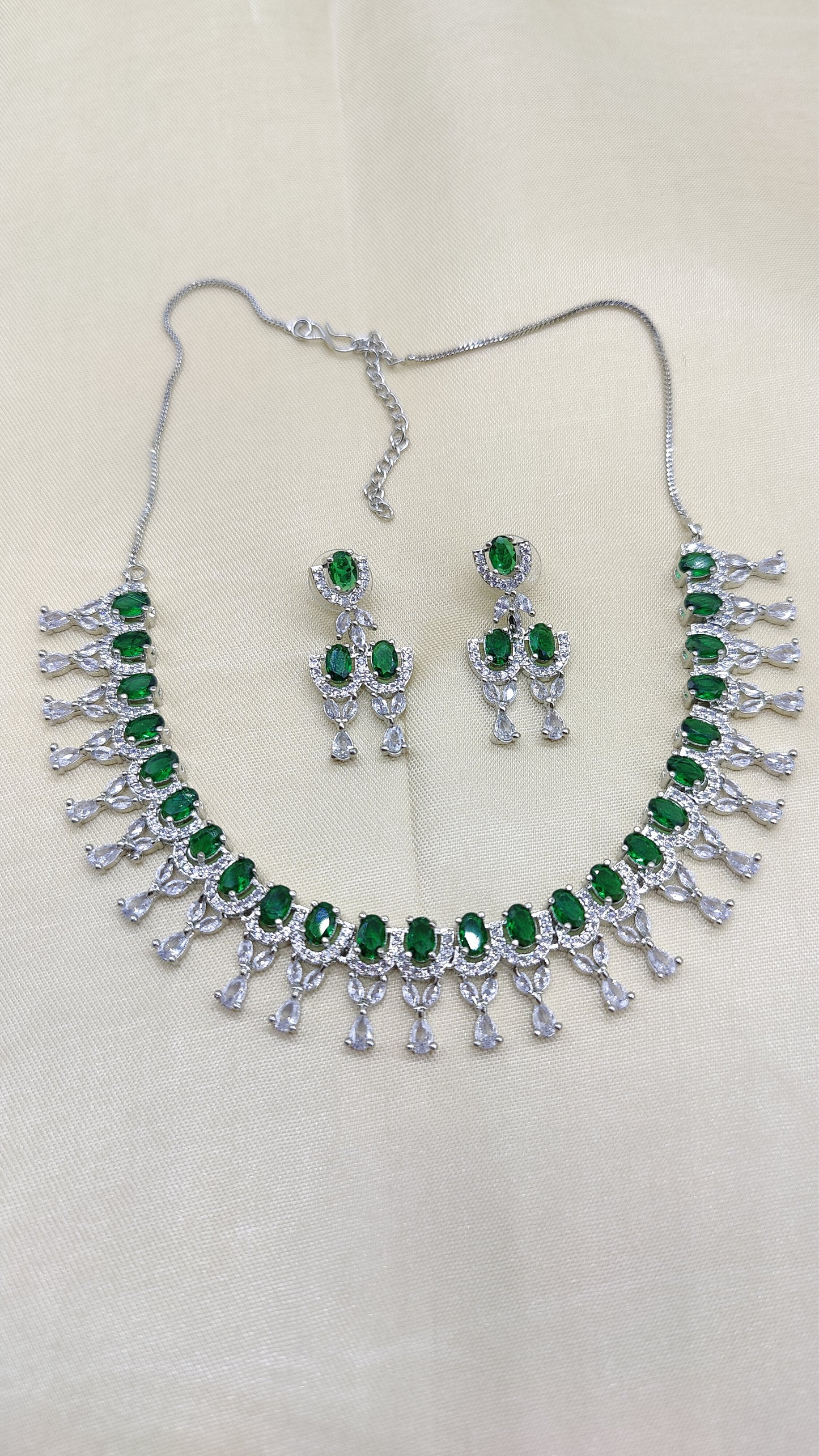 Sparkle Empress CZ and AD Necklace Set