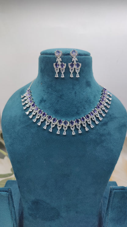 Sparkle Empress CZ and AD Necklace Set