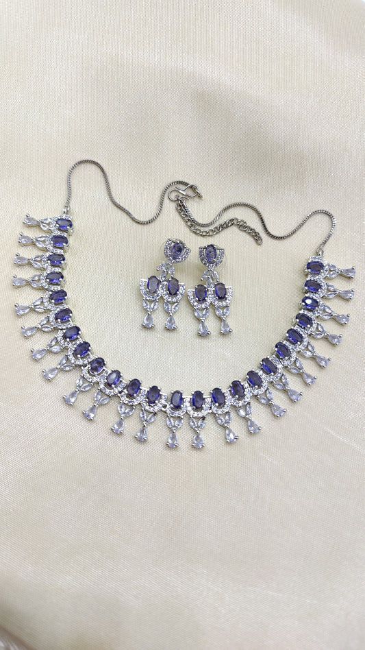 Sparkle Empress CZ and AD Necklace Set