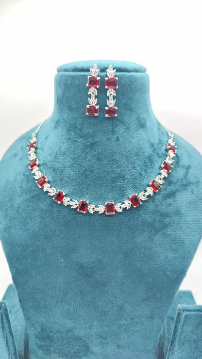 Vibrant Multi-Color American Diamonds Necklace Set