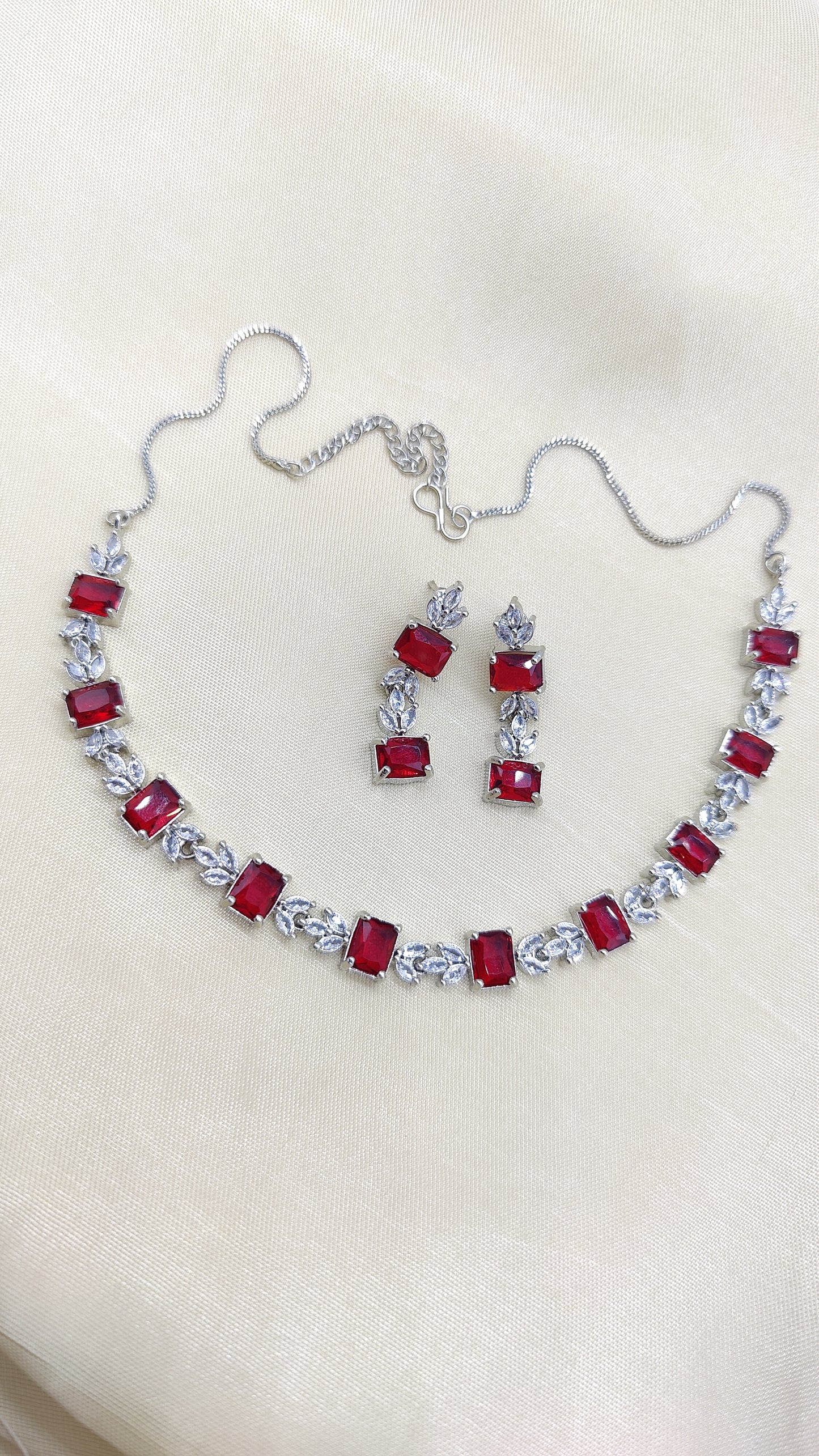 Vibrant Multi-Color American Diamonds Necklace Set
