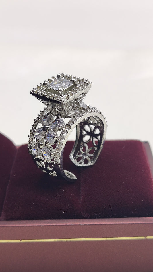 Kanak CZ Solitaire Adjustable Ring