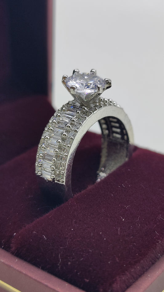 Meera CZ Solitaire Adjustable Ring