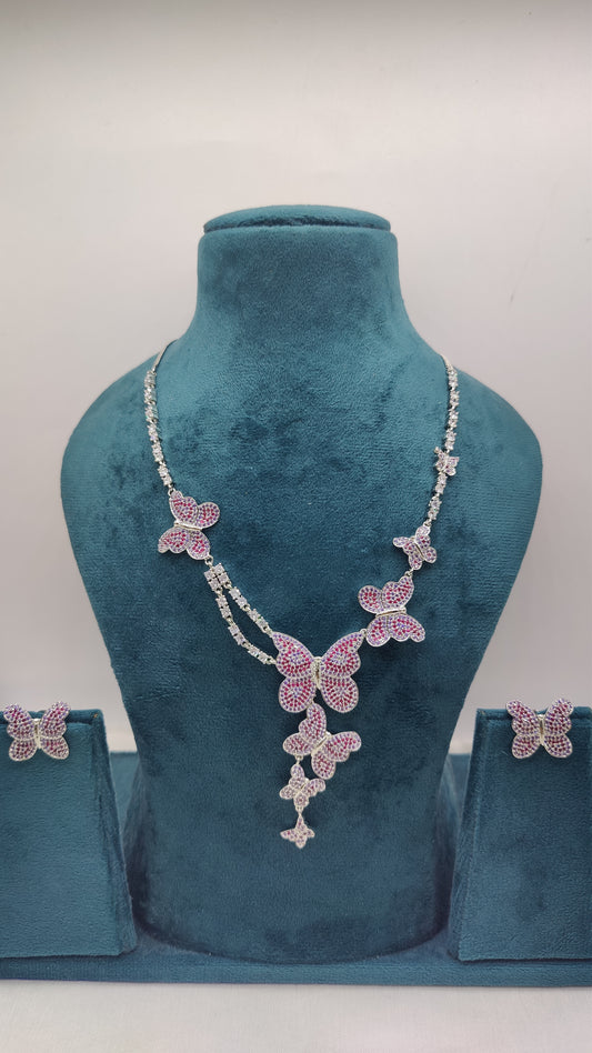 Jiya AD Butterfly style Necklace set