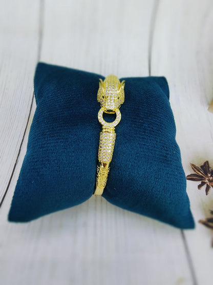 18K Gold Plated Zirconia Jaguar Bracelet