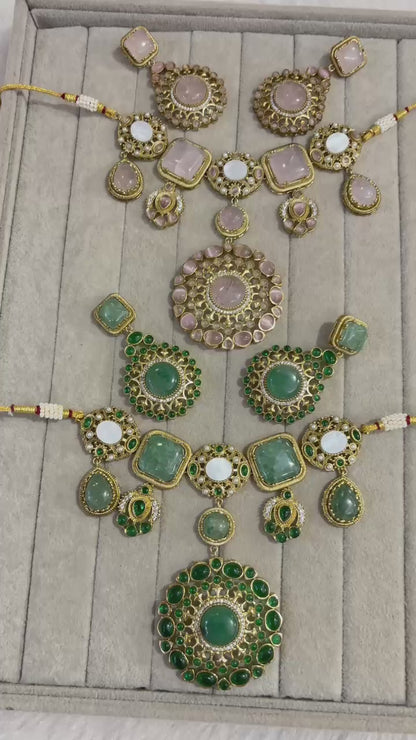 Asiya Doublet stones necklace set
