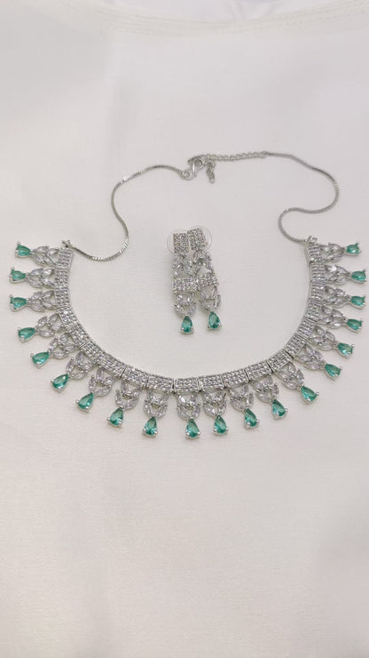 The Scarlet Dream CZ and AD Necklace Set
