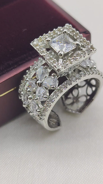 Kanak CZ Solitaire Adjustable Ring