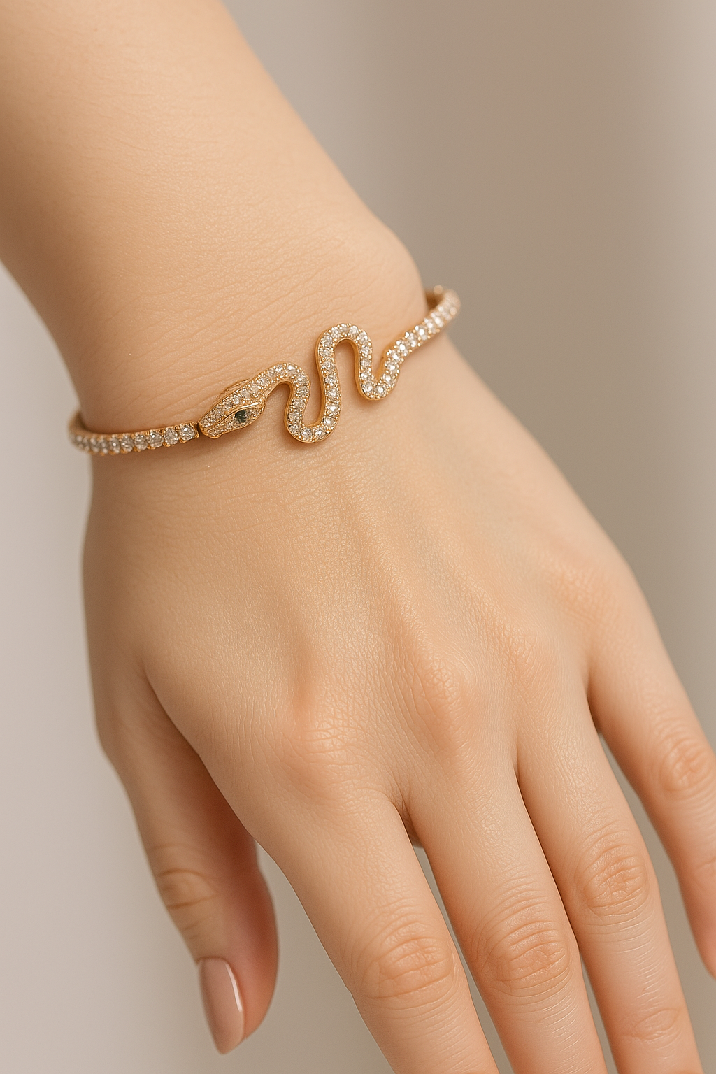 Rosegold Anti Tarnish Snake Style Chain Bracelet