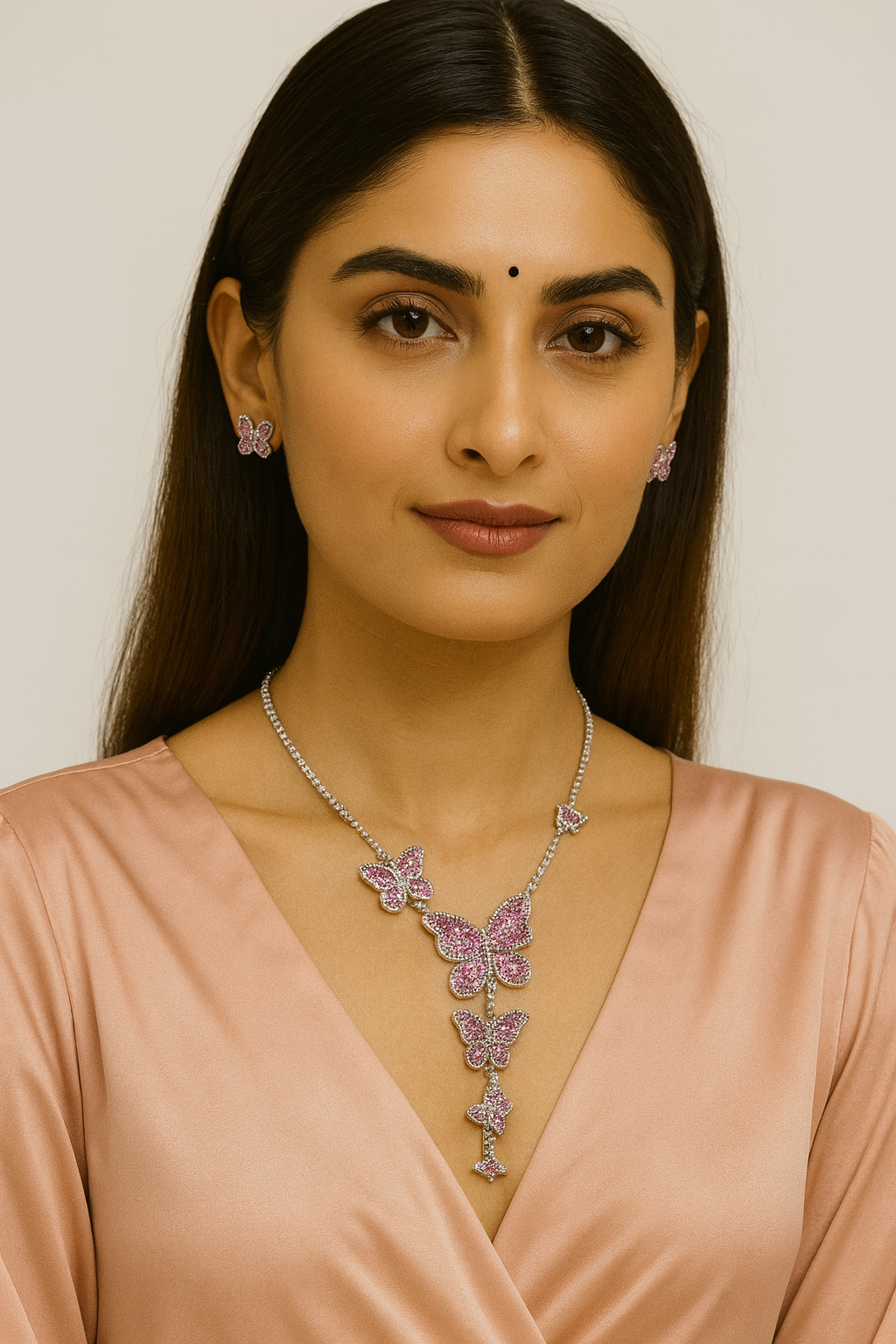 Jiya AD Butterfly style Necklace set
