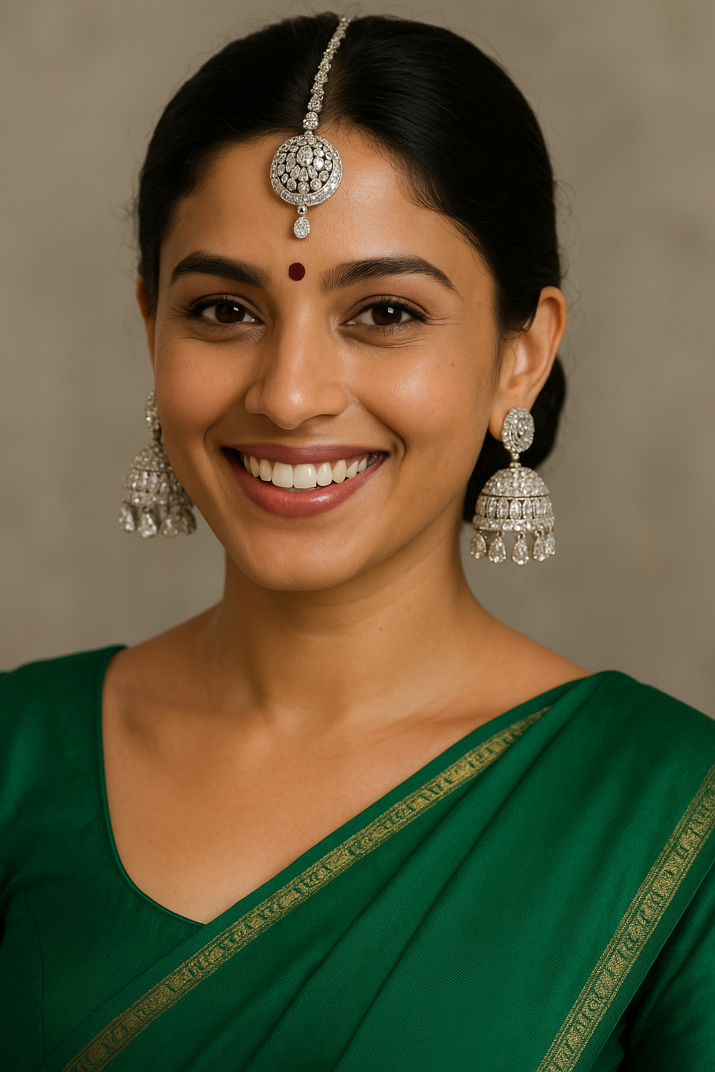 Kaya CZ Jhumki and Tika set