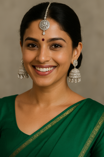 Kaya CZ Jhumki and Tika set